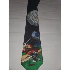 Vintage Looney Tunes Mania Taz Golf Neck Tie Necktie 1996 Vtg Tasmanian Devil